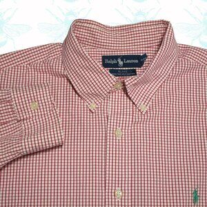 Ralph Lauren Men's Size - XXL 2XL Red Check Blake Long Sleeve Button Down
